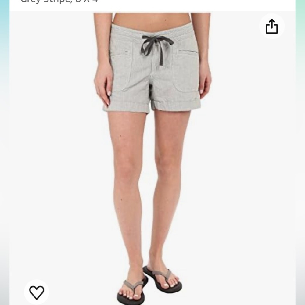 Womens North Face Wonder Free Graphite and Grey Strip Shorts NWT Size 10